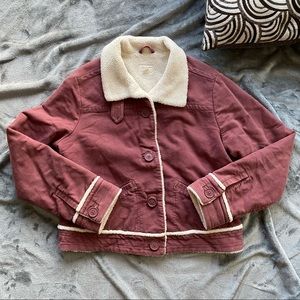 American Eagle Sherpa Lined Bomber Jacket with Buttons